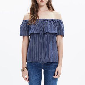 Madewell Silk Balcony Off-the-Shoulder Top